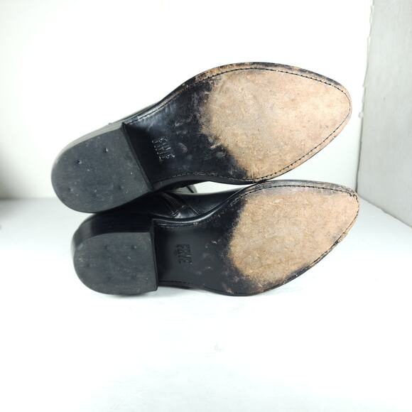 Frye Women's Ray Seam US8B Black Leather InSide Zip Ankle Booties Boots - Picture 11 of 16